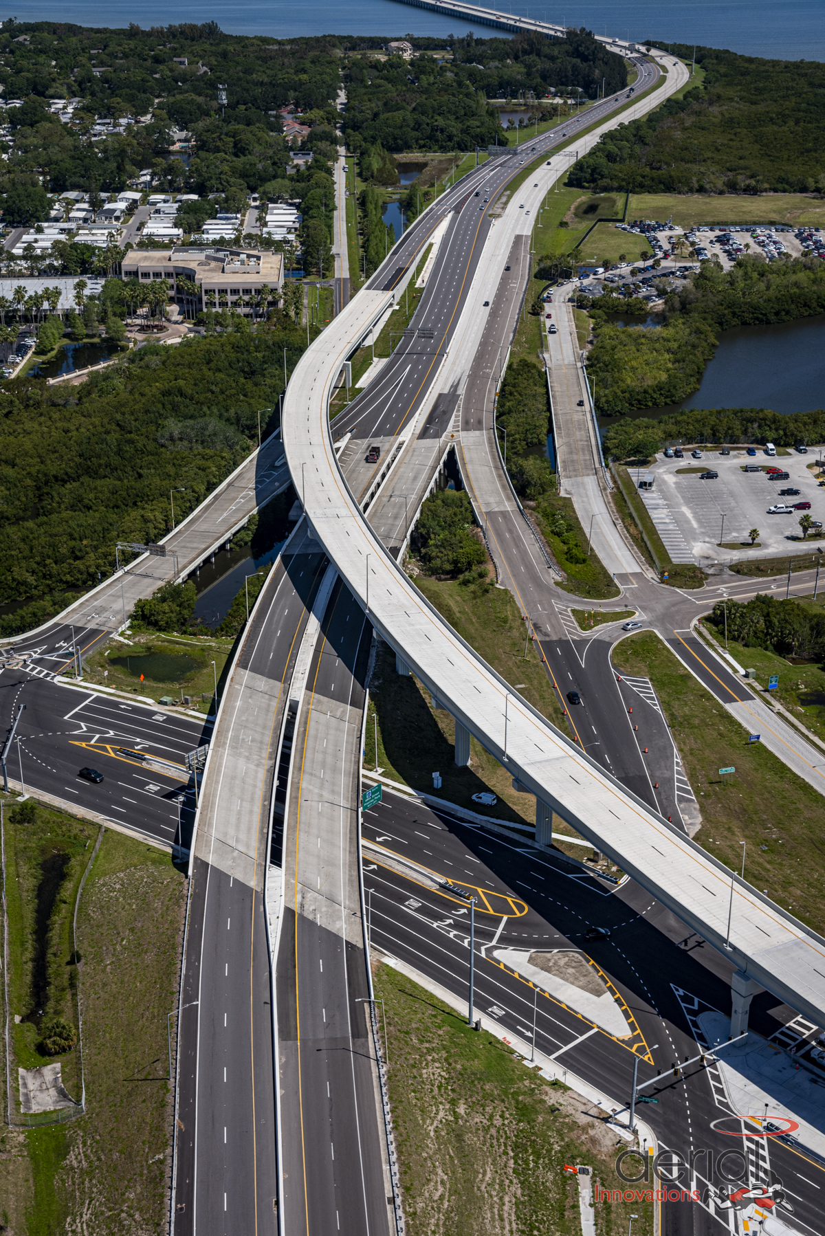 Aerial view of Pinellas Gateway Expressway with surrounding greenery and buildings