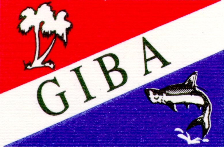 Diagonal red and blue stripes with the text 