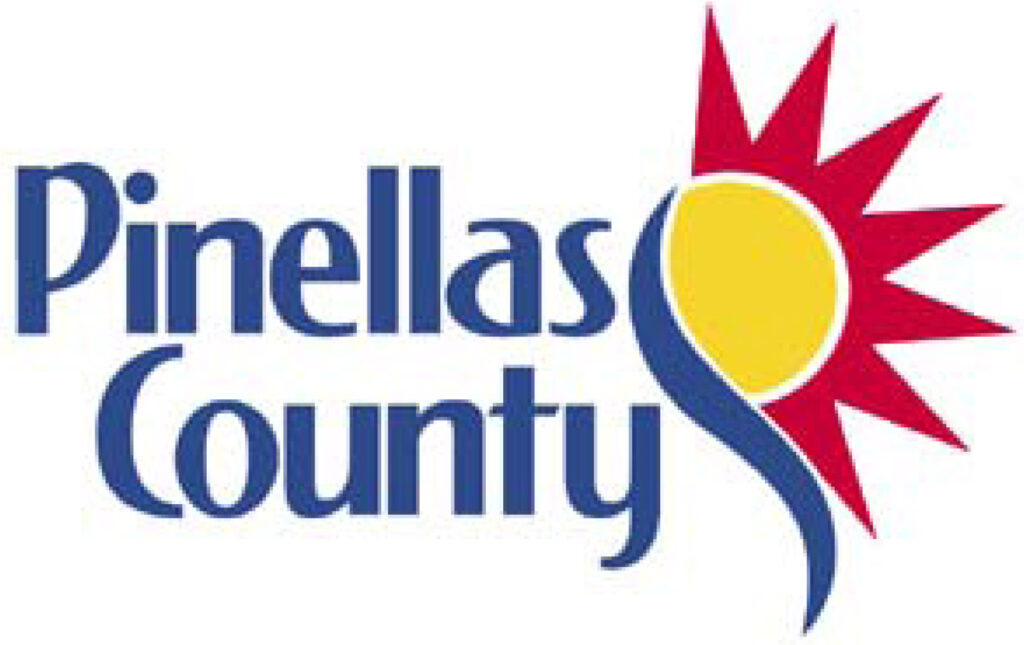 Pinellas County logo with a stylized sunburst design