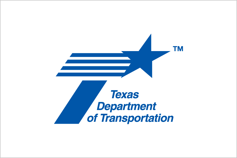 Texas Department of Transportation logo with blue star and lines